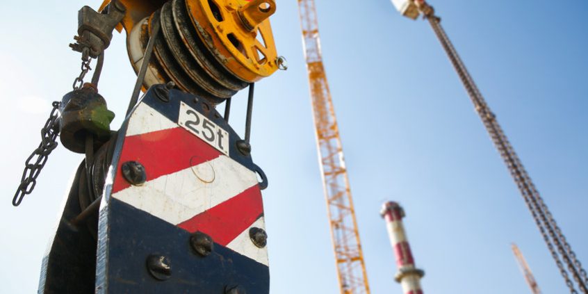 Pulley of a mobile lifting crane