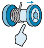 Cable enrrollado.